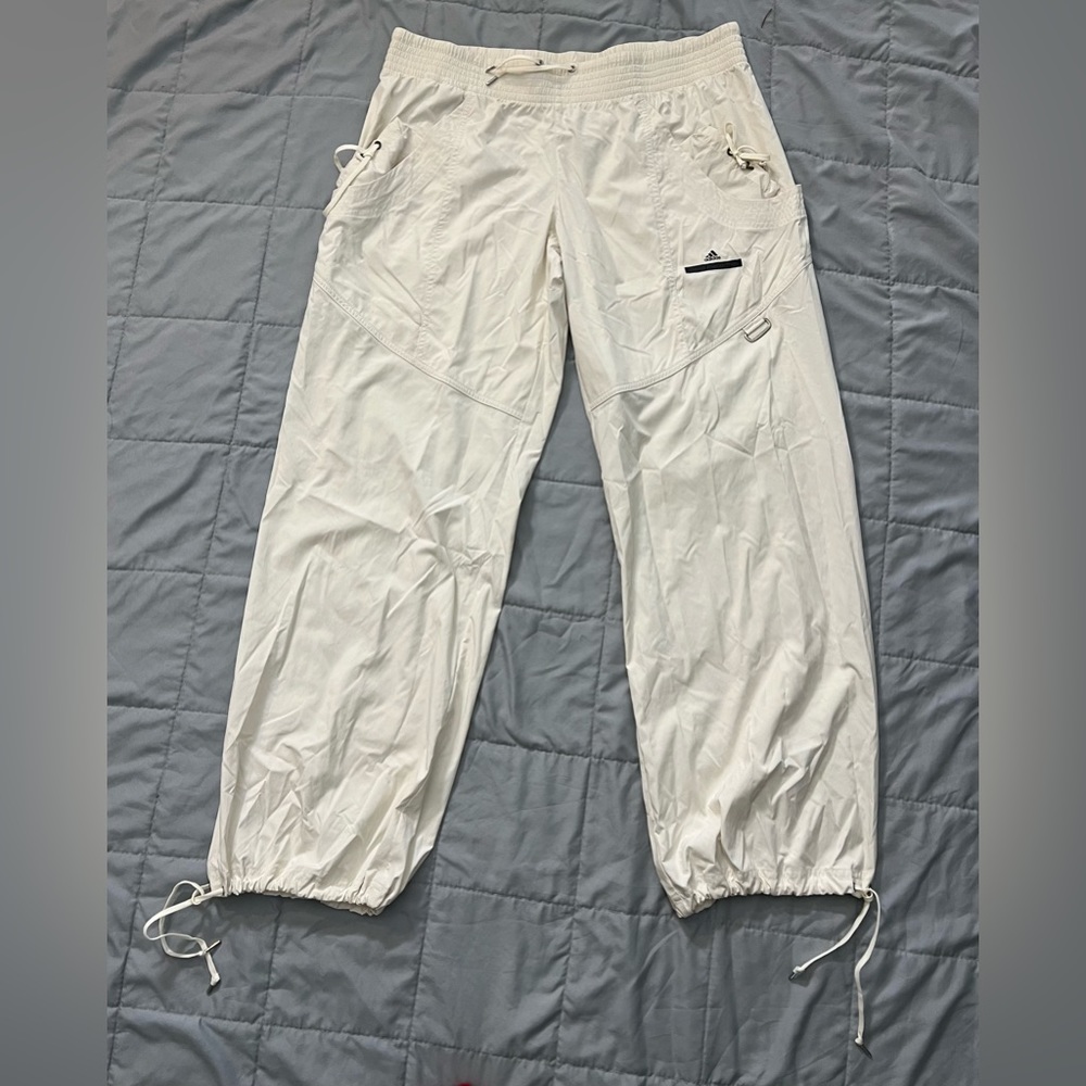 New Stella McCartney for Adidas Ivory Cream Track Pants Warmup L Logo Ties